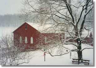 Barn in winter